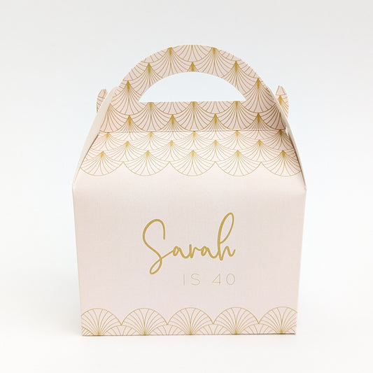 PINK Art Deco Women's 40th 30th Birthday Bridal Shower Gift Box
