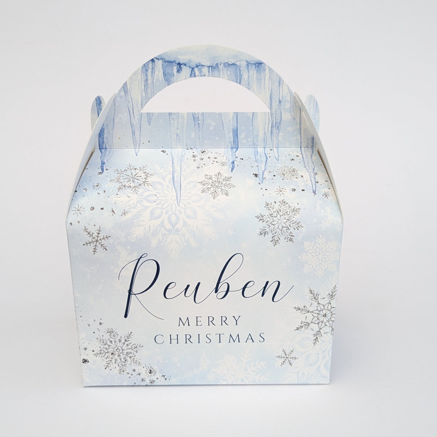 Personalised Winter Wonderland Snow Ice  Arctic Christmas Treat Boxes Advent Party Box favours