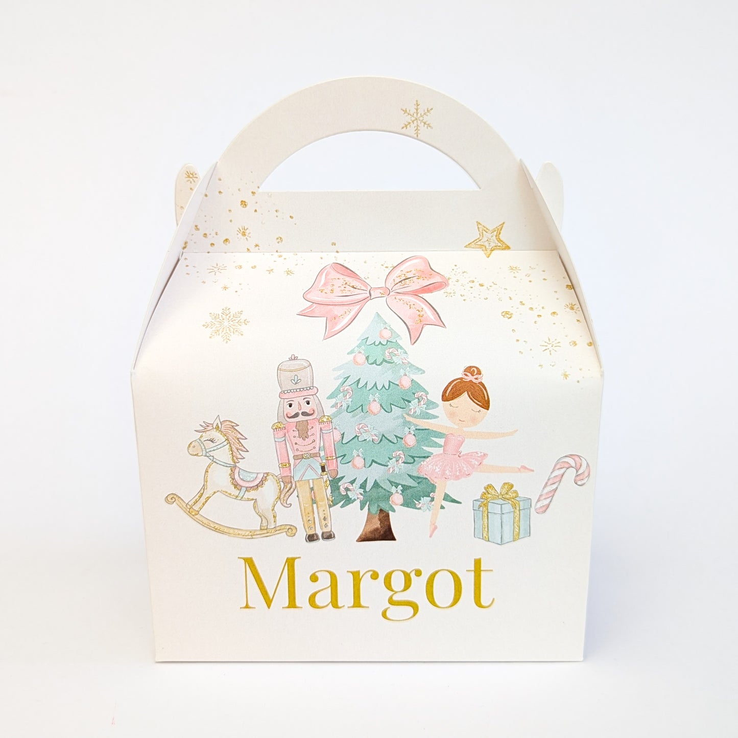 Personalised Pastel Nutcracker watercolour Christmas Treat Boxes Advent Party Box favours