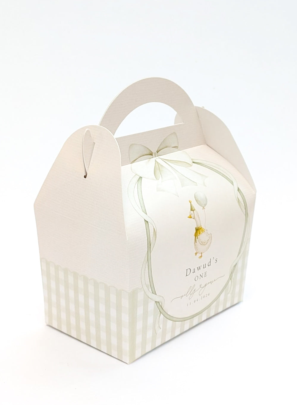 Silly Goose Personalised Party Boxes available in pink or green