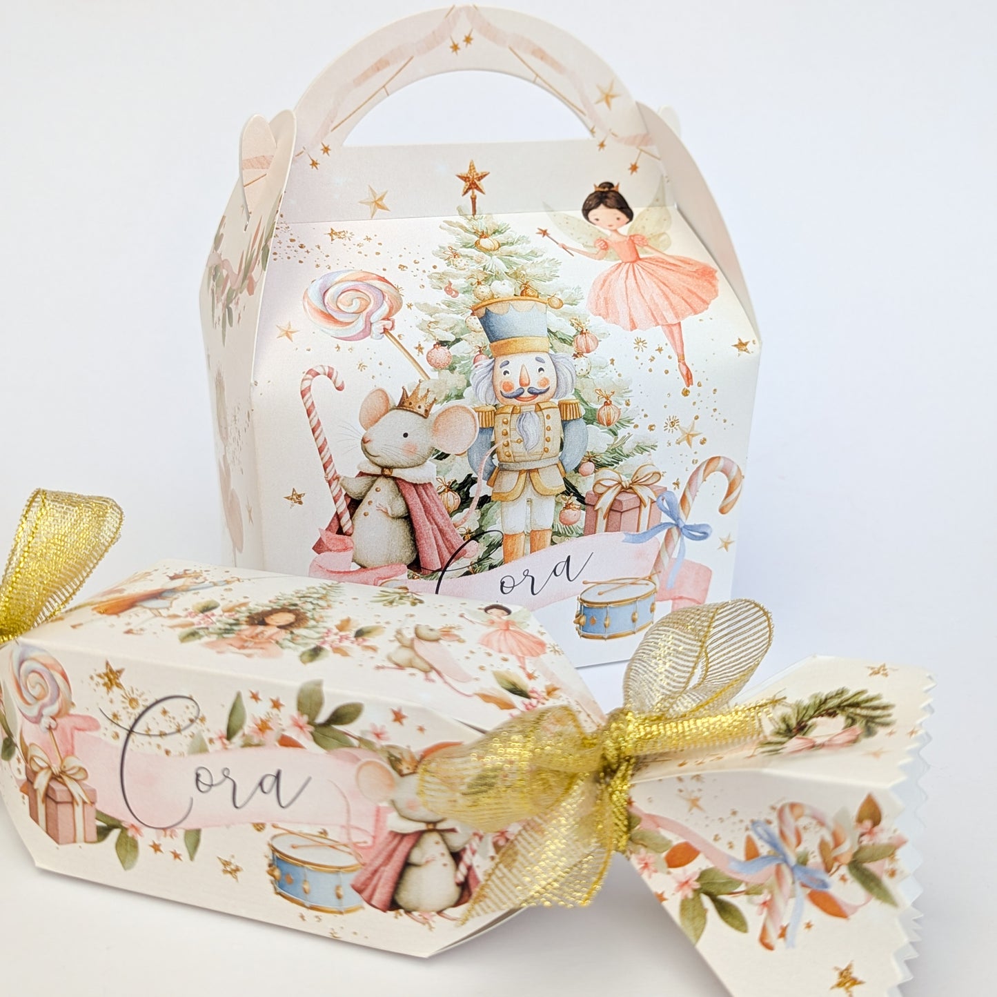 Personalised Nutcracker Christmas Cracker Winter Wonderland Treat Box