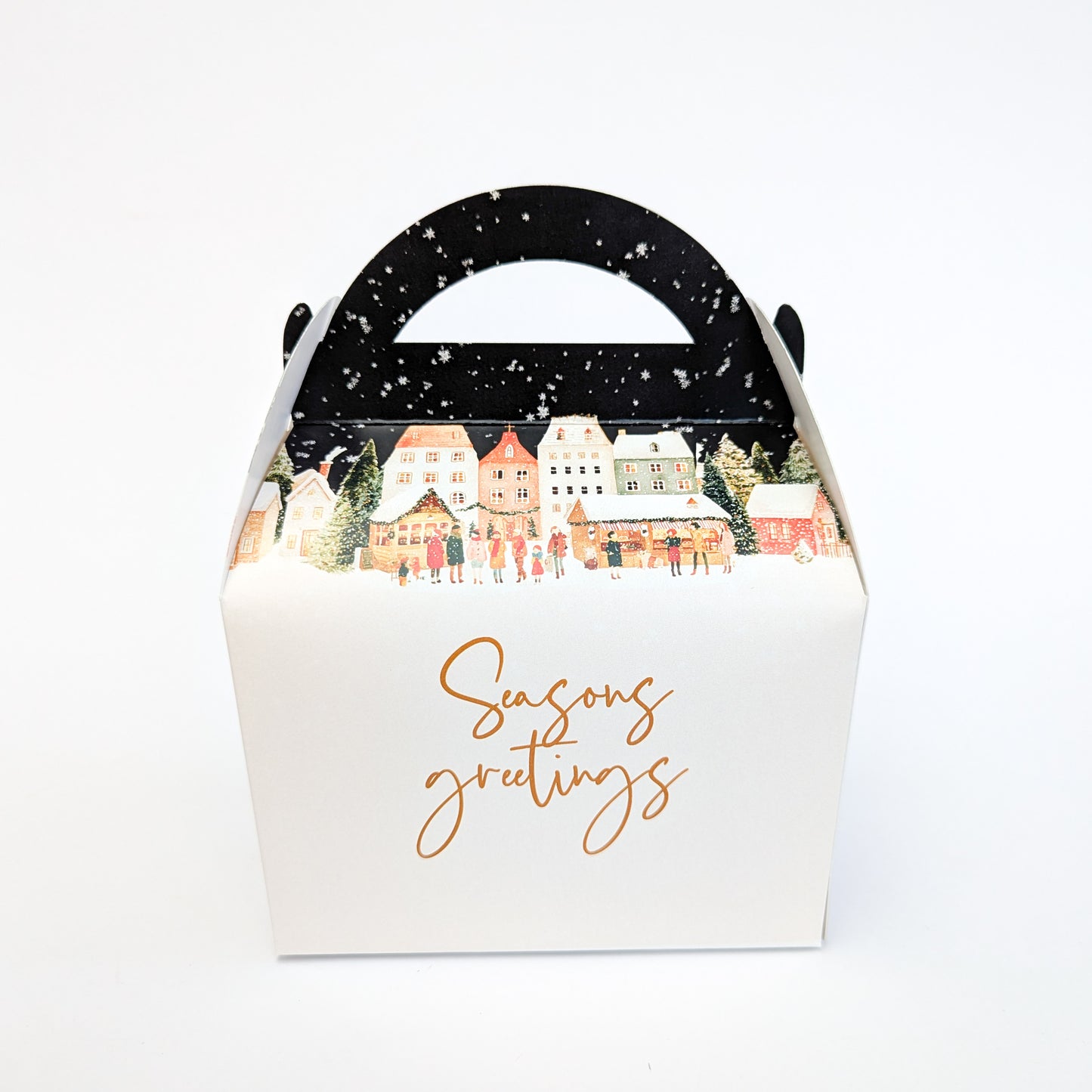 Personalised Christmas Winter Village Santa Elves Cracker Winter Wonderland Treat Box