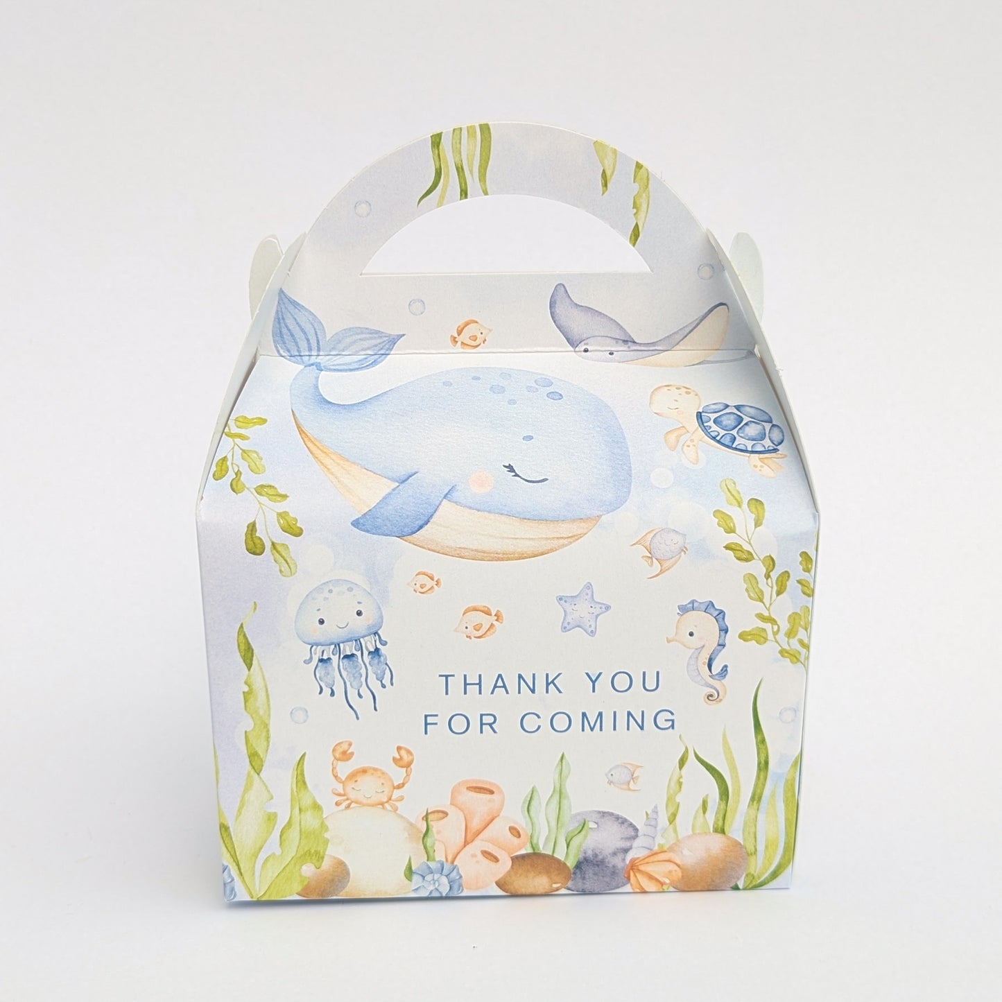 Under the Sea Watercolour Seaside Ocean Underwater Ofishally  Personalised Children’s Party Box Gift Bag Favour