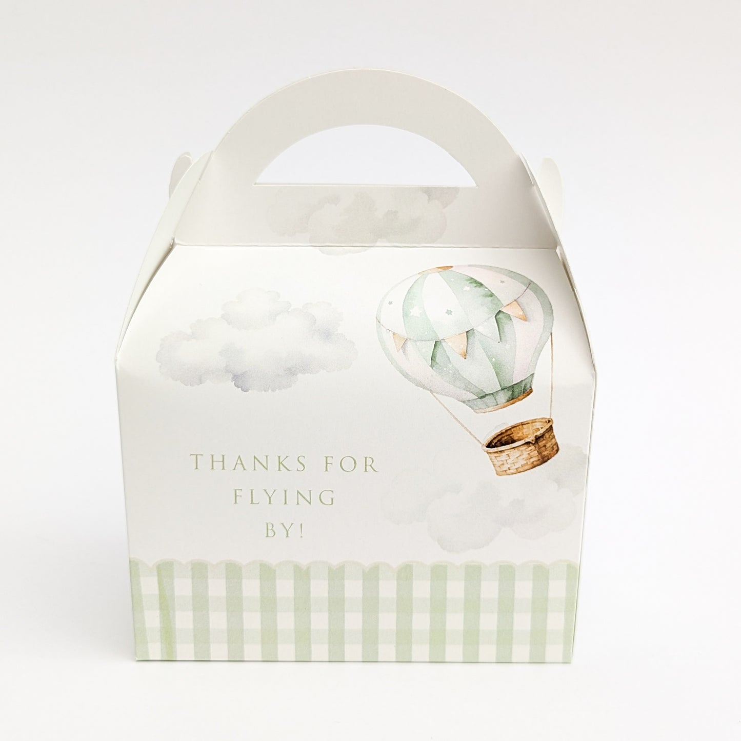 ONEderful Hot Air Balloons Green Personalised Children’s Party Box Gift Bag Favour