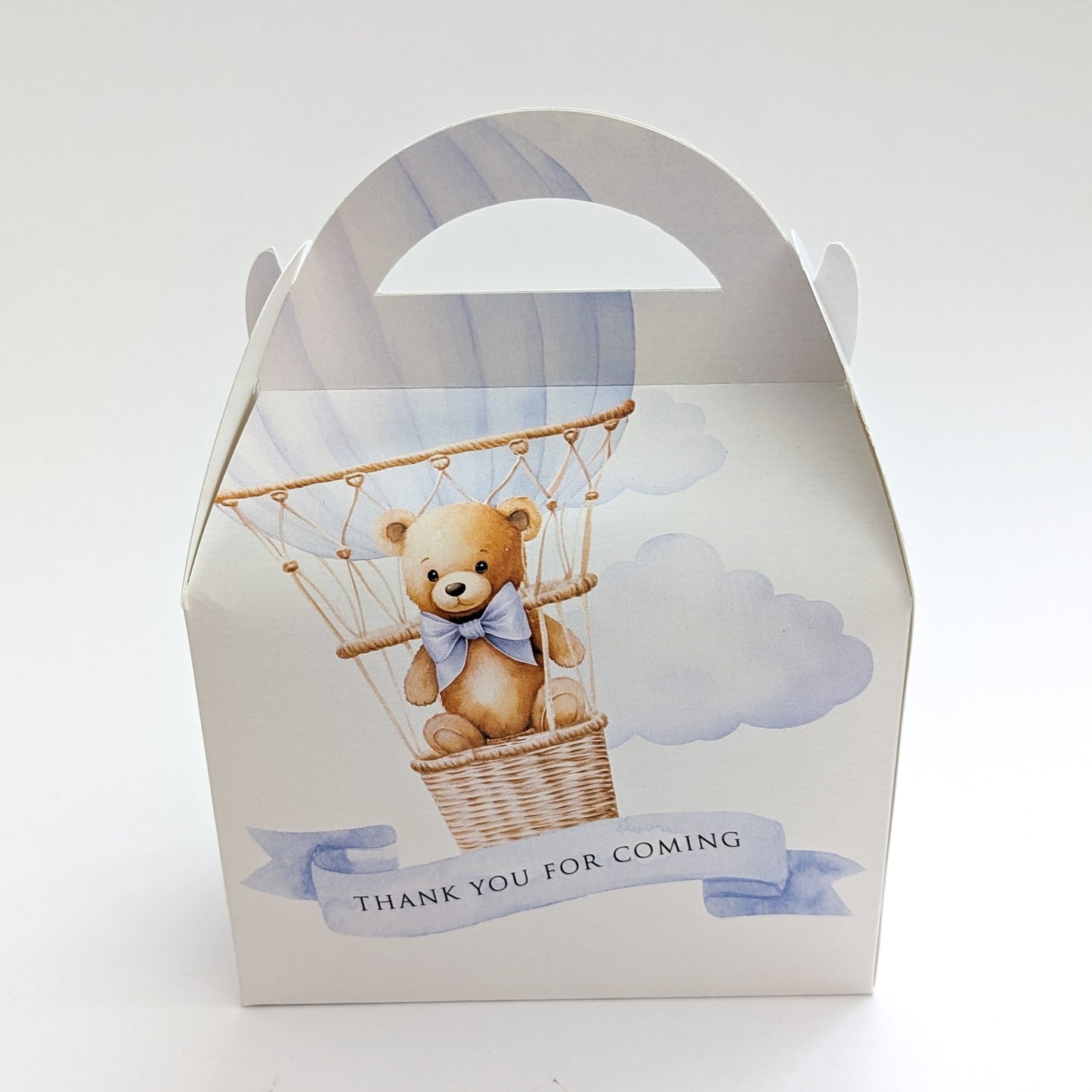 TEDDY BEAR Pretty Watercolour  Personalised Children’s Party Box Gift Bag Favour