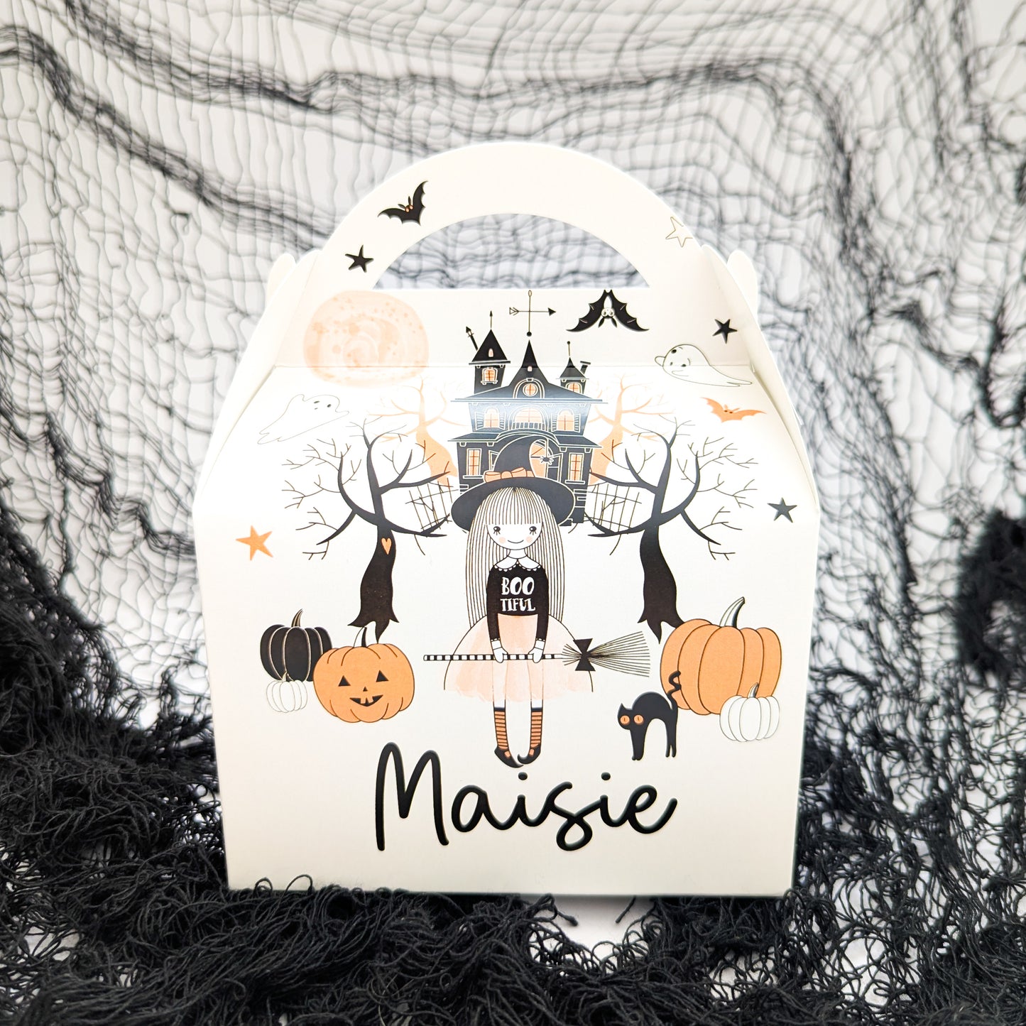 (Copy) HALLOWEEN Cute Witch Personalised Children’s Party Box Gift Bag Favour