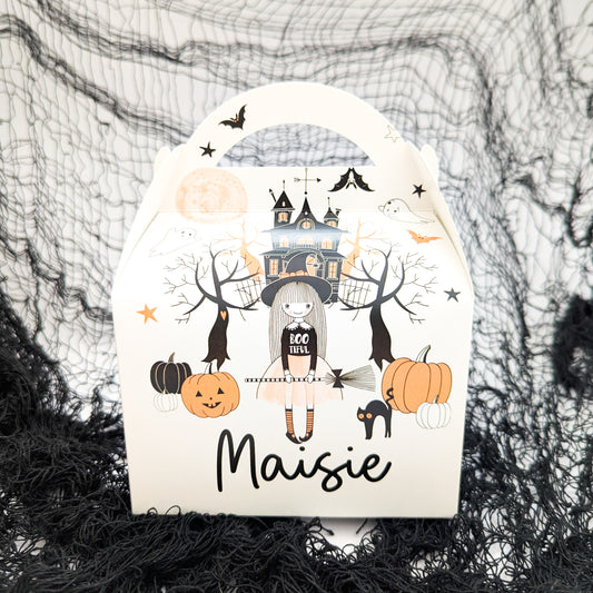 (Copy) HALLOWEEN Cute Witch Personalised Children’s Party Box Gift Bag Favour
