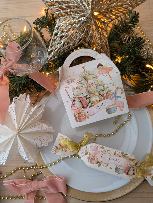 Personalised Nutcracker Christmas Cracker Winter Wonderland Treat Box