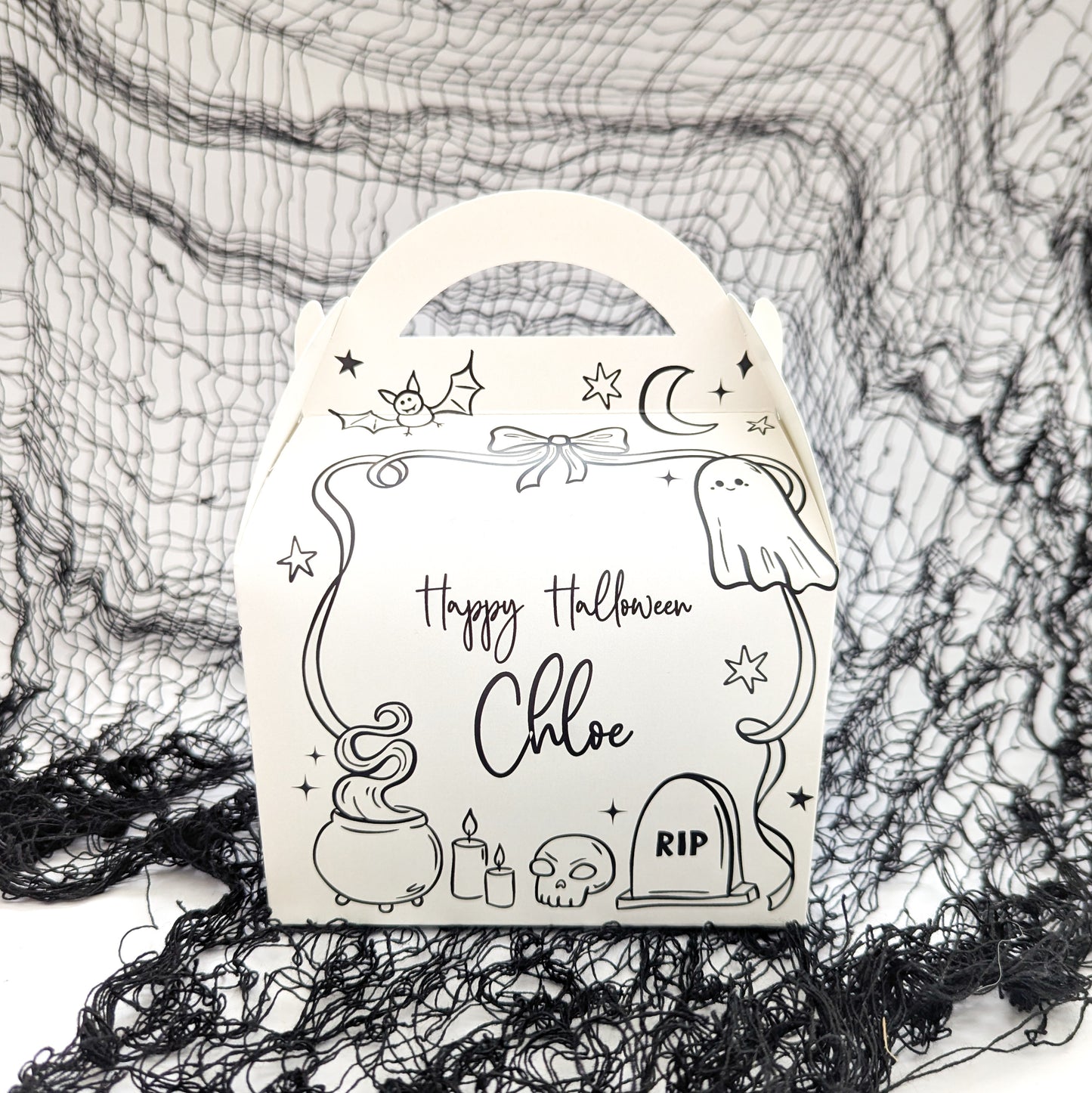 HALLOWEEN Whimsical Whimsy Illustrations  Personalised Children’s Party Box Gift Bag Favour
