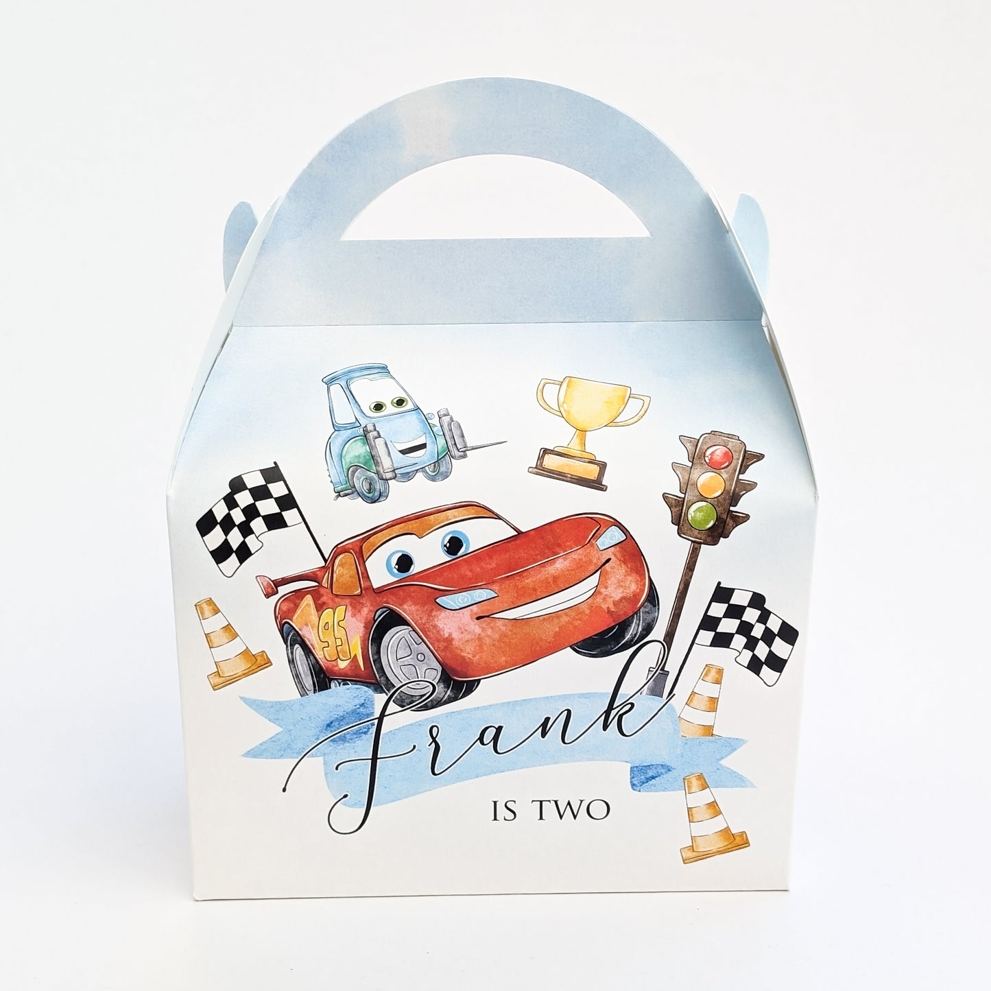 CARS Racing Lightening McQueen Personalised Children’s Party Boxes Gift Bag Favour