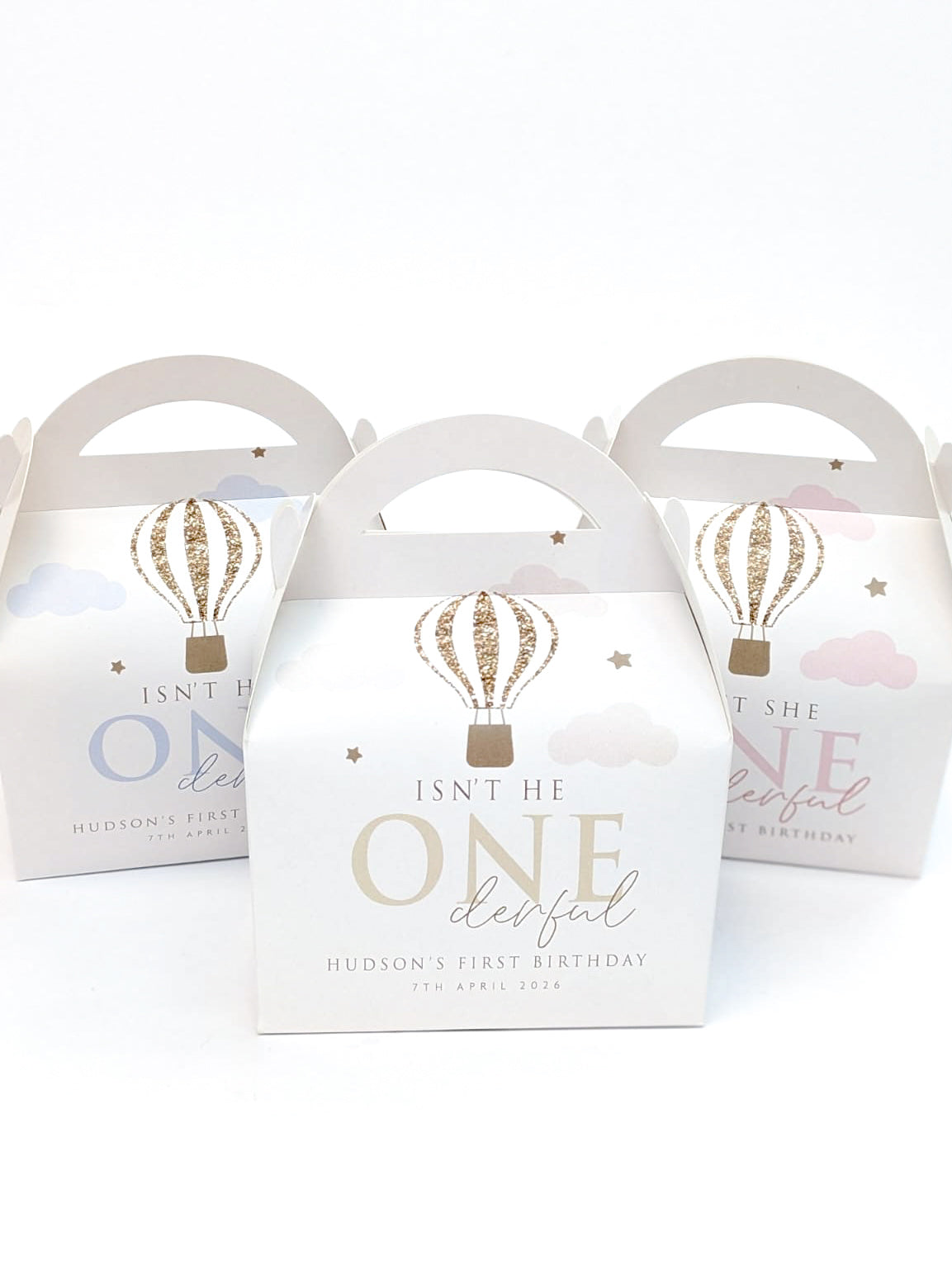 ONEderful Birthday Party Boxes, Hot Air Balloon First Birthday boxes