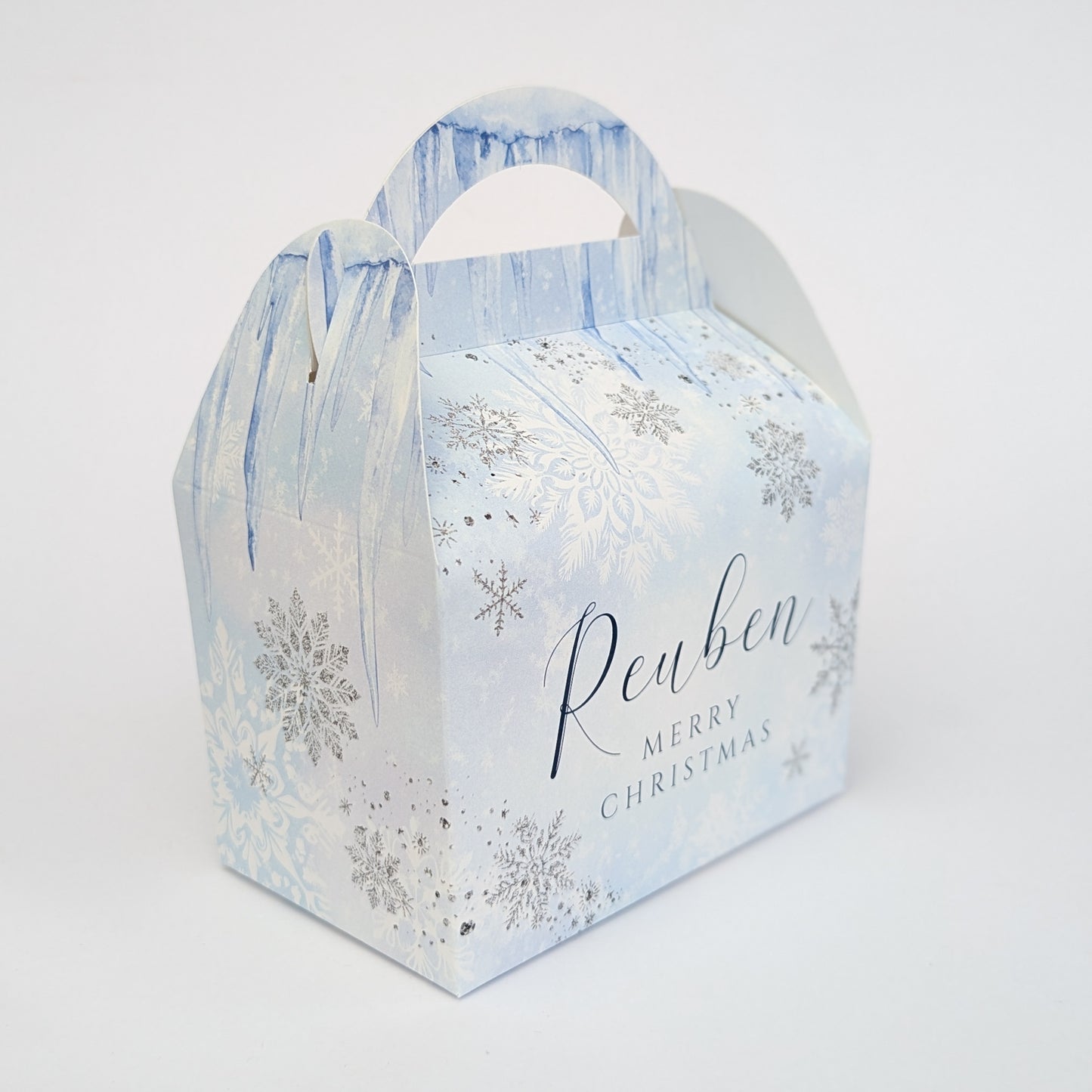 Personalised Winter Wonderland Snow Ice  Arctic Christmas Treat Boxes Advent Party Box favours