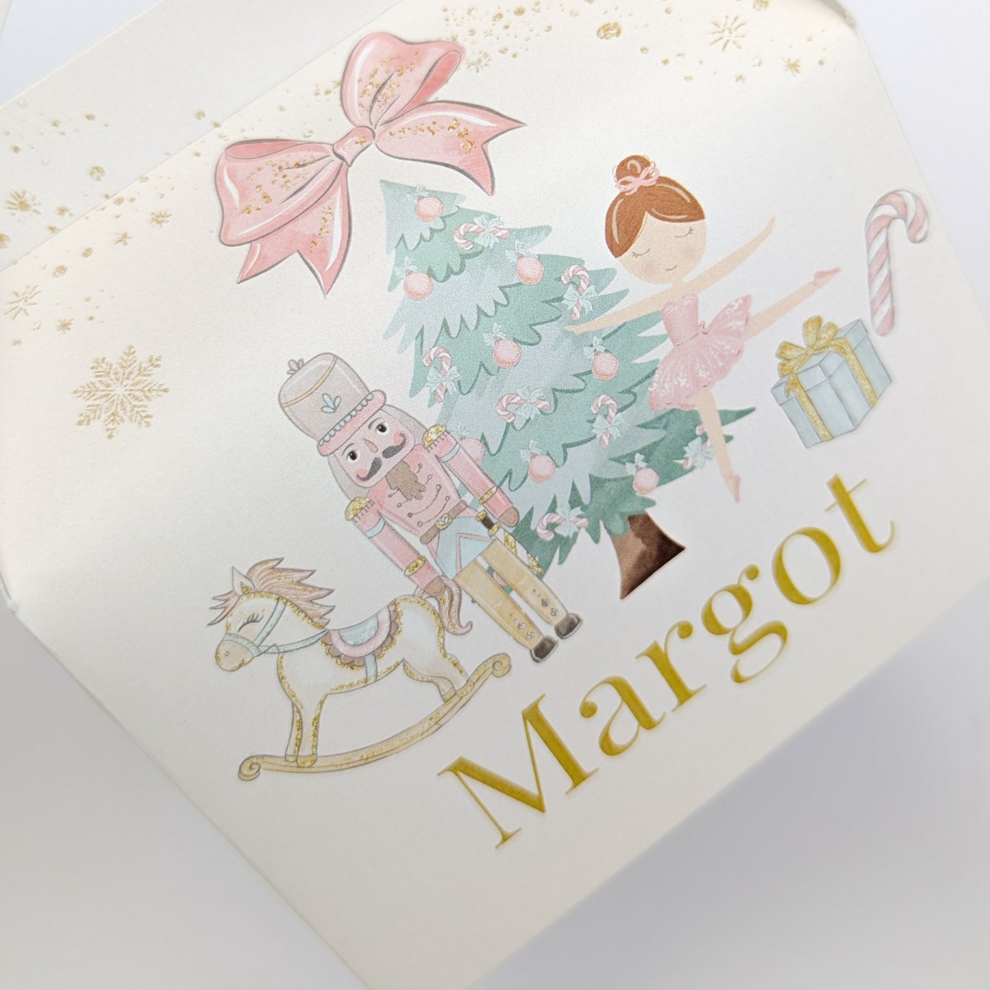 Personalised Pastel Nutcracker watercolour Christmas Treat Boxes Advent Party Box favours