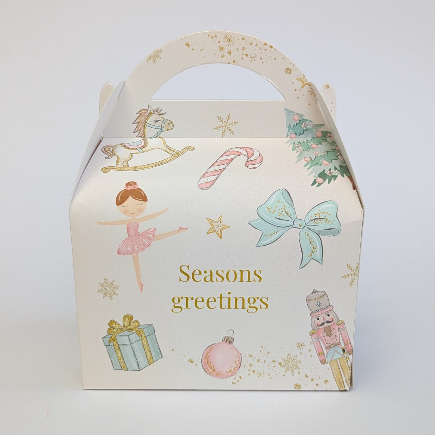 Personalised Pastel Nutcracker watercolour Christmas Treat Boxes Advent Party Box favours