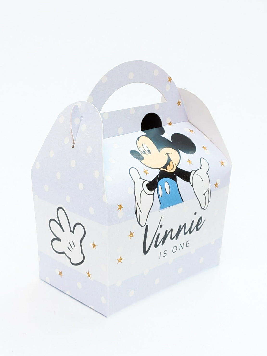 Mickey Mouse Blue Personalised Children’s Party Box Gift Bag Favour