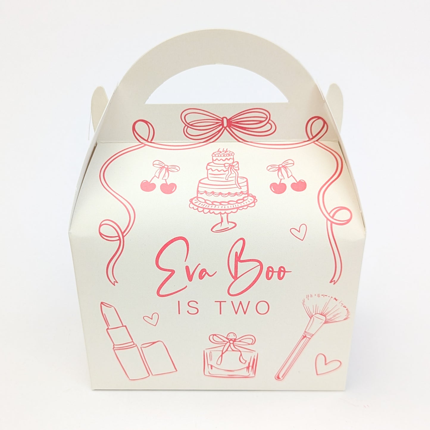 Whimsical girly spa pink Children’s Party Box Gift Bag Favour