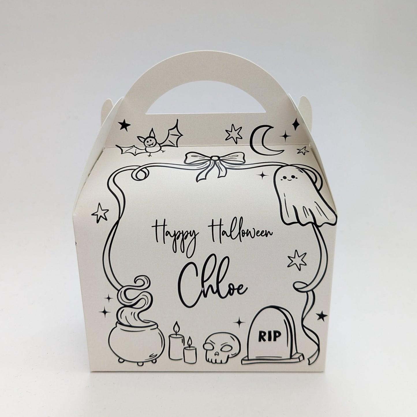 HALLOWEEN Whimsical Whimsy Illustrations  Personalised Children’s Party Box Gift Bag Favour