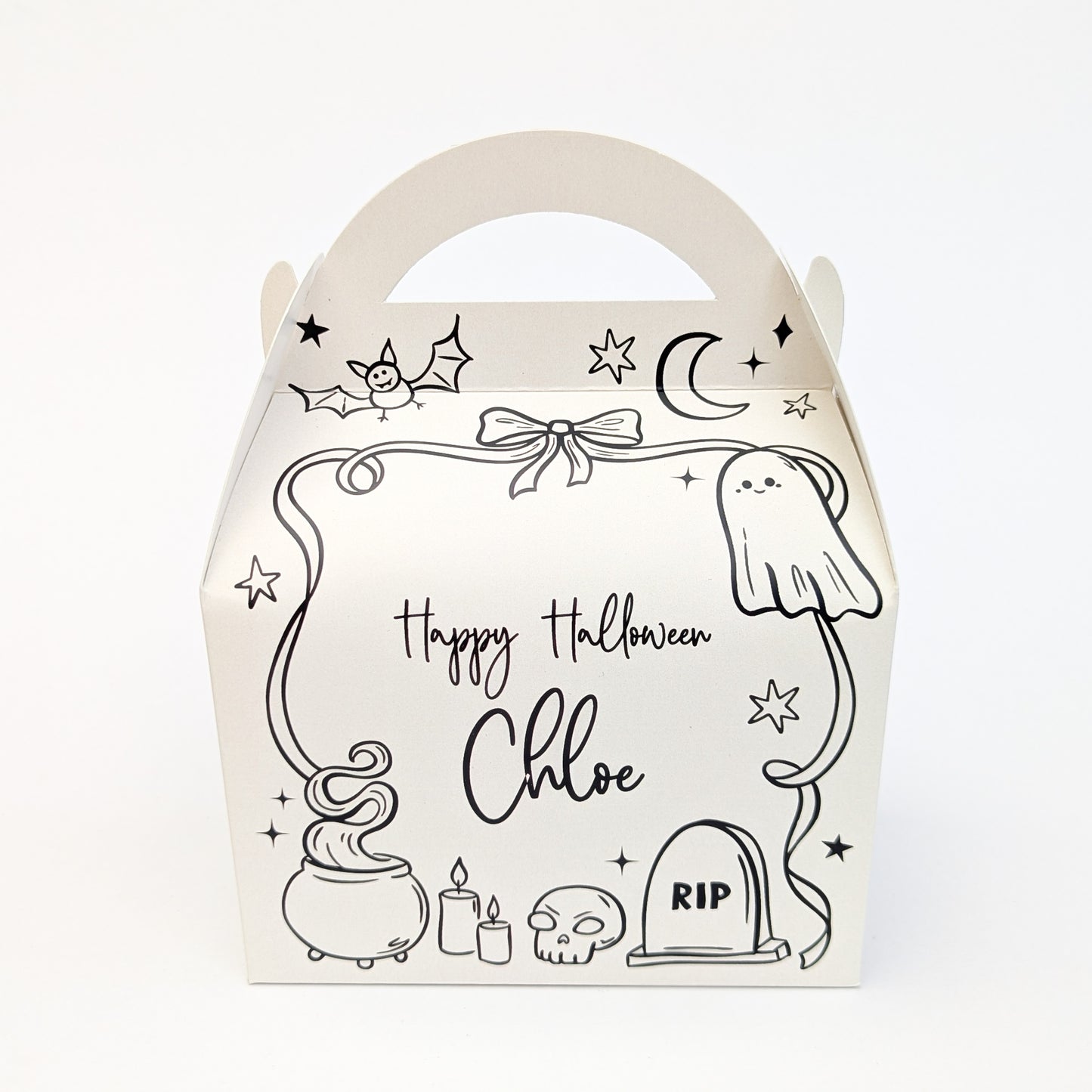 HALLOWEEN Whimsical Whimsy Illustrations  Personalised Children’s Party Box Gift Bag Favour