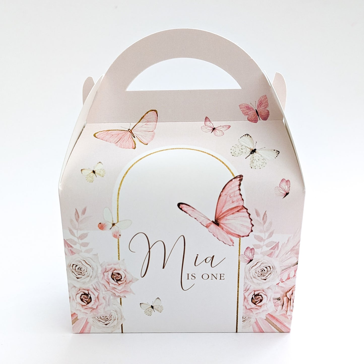 BUTTERFLY Boho Personalised Children’s Party Box Gift Bag Favour
