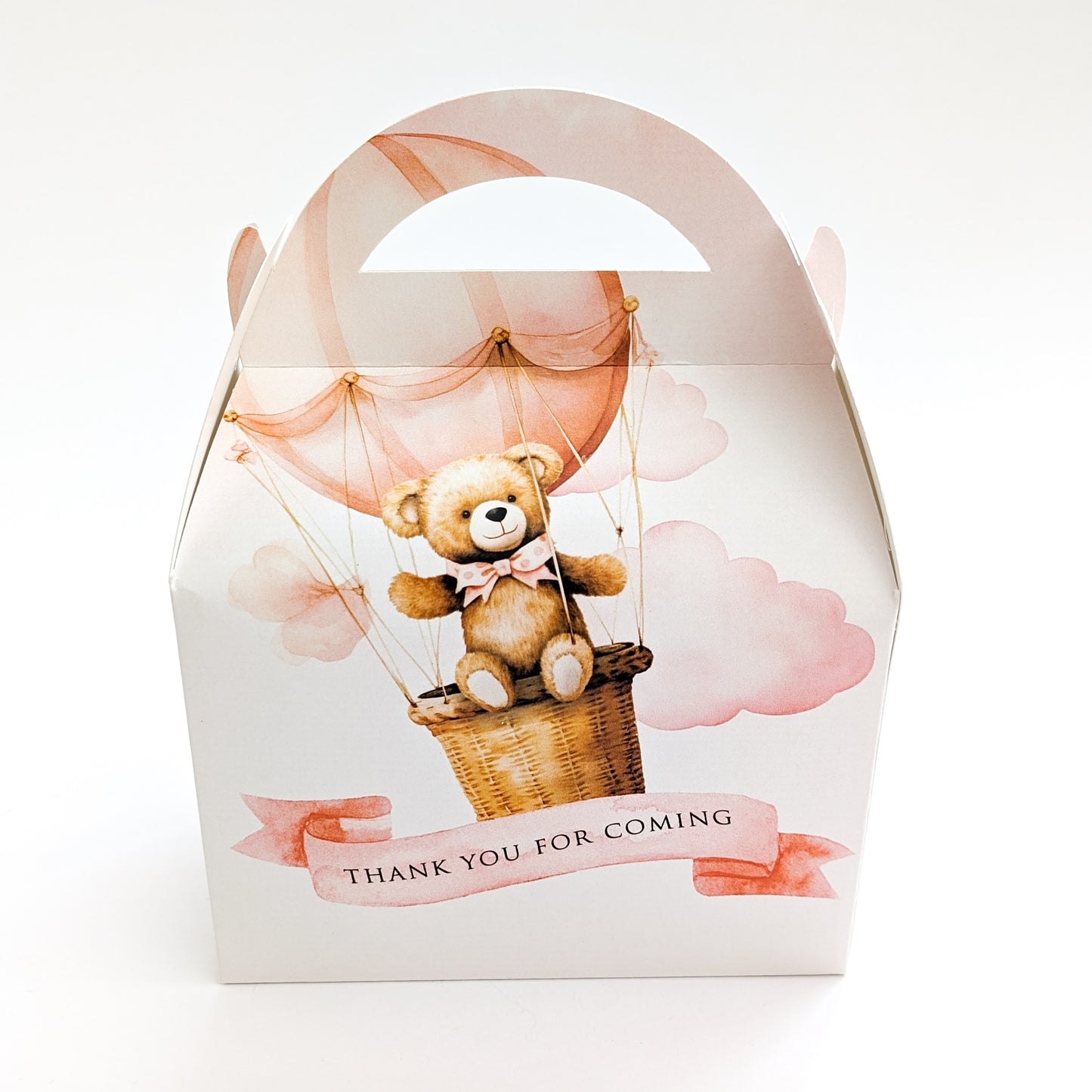 TEDDY BEAR Pretty Watercolour  Personalised Children’s Party Box Gift Bag Favour