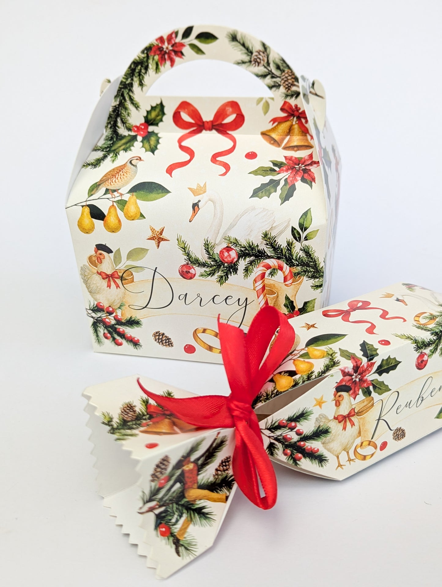 Personalised 12 Days of Christmas Cracker Winter Wonderland Treat Box