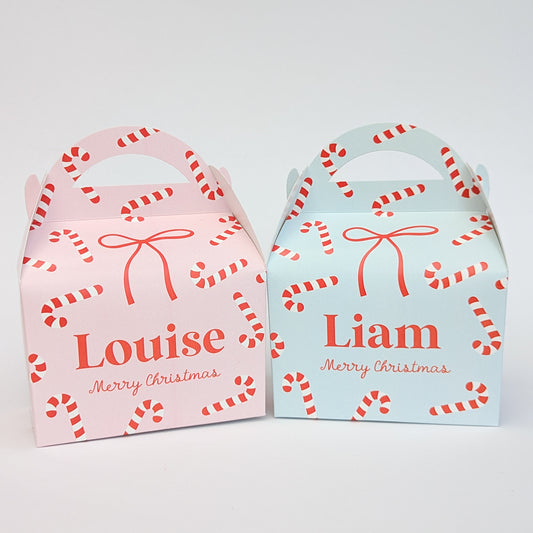 Personalised Candy Cane Christmas Cracker Winter Wonderland Treat Box
