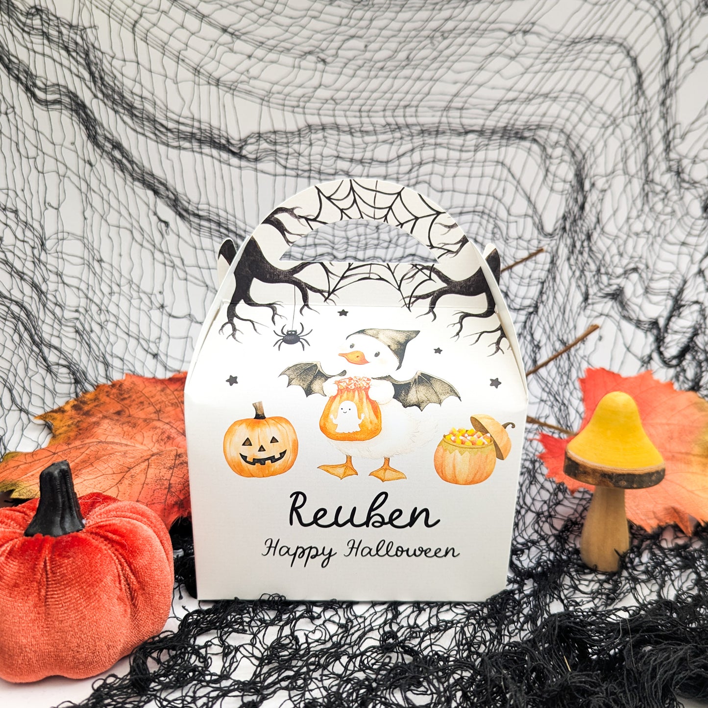 HALLOWEEN Cute Personalised Children’s Party Box Gift Bag Favour