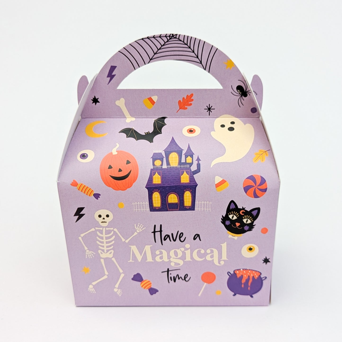 HALLOWEEN Scary Witch Cat Bat Illustrations  Personalised Children’s Party Box Gift Bag Favour