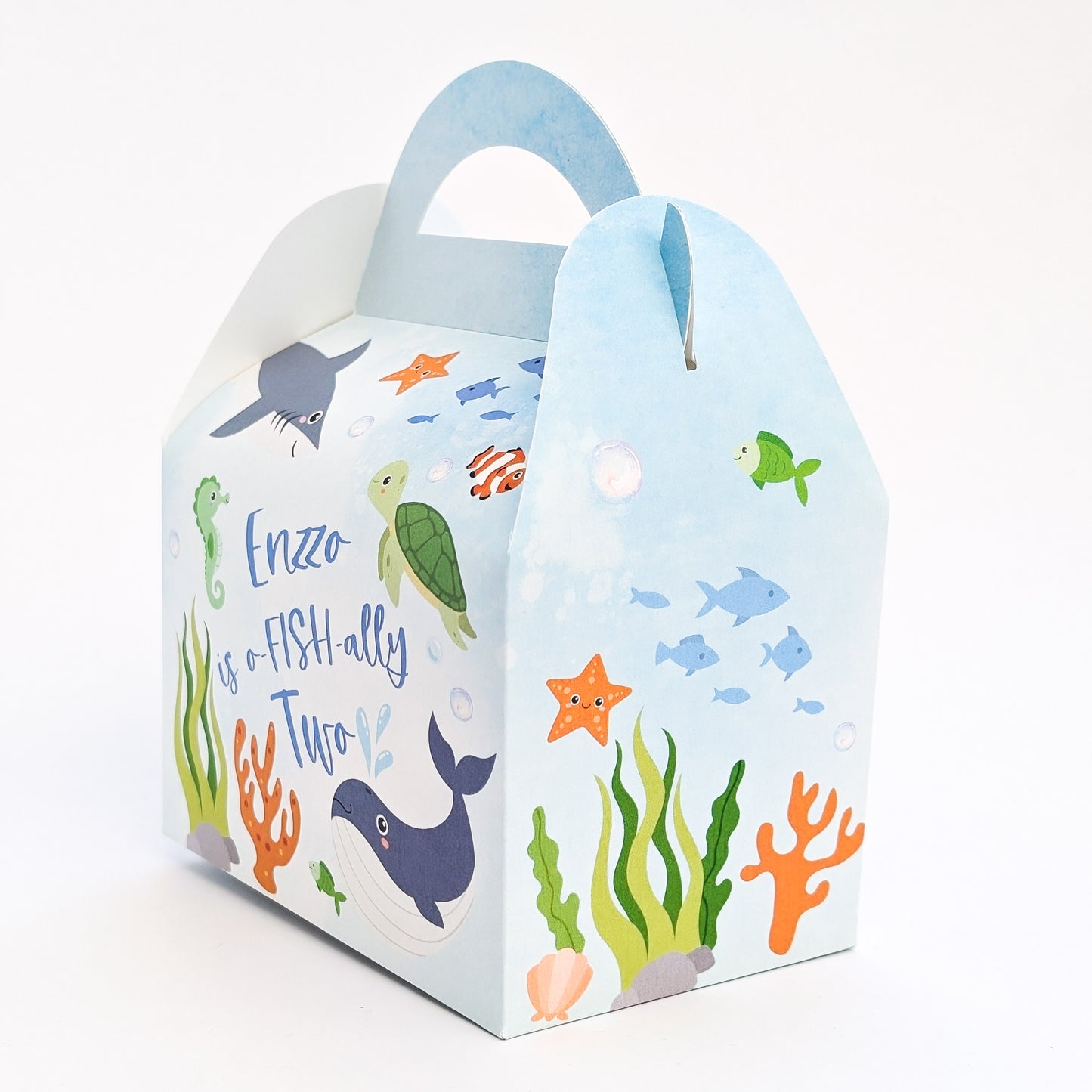 Under the Sea Seaside Ocean Underwater Ofishally  Personalised Children’s Party Box Gift Bag Favour