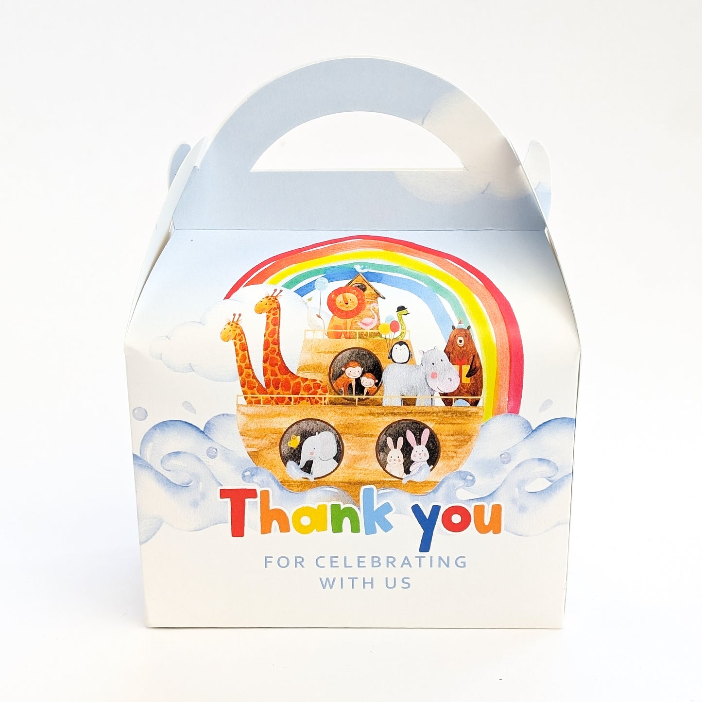 NOAH'S ARK Baptism First Birthday Personalised Children’s Party Box Gift Bag Favour