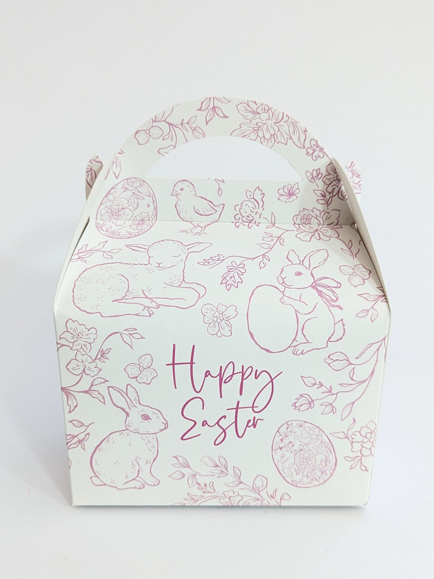 Personalised Easter Toile Treat Bags Favour Boxes in multiple colours