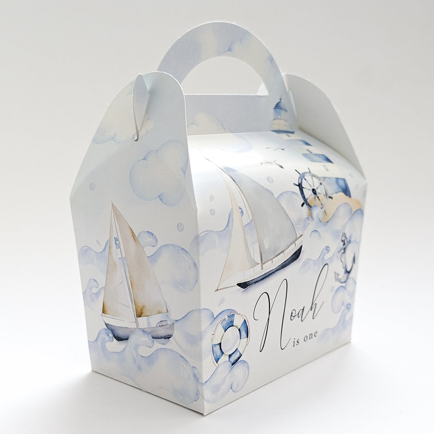 SAIL BOAT Sailing Boats Nautical Personalised Children’s Party Boxes Gift Bag Favour