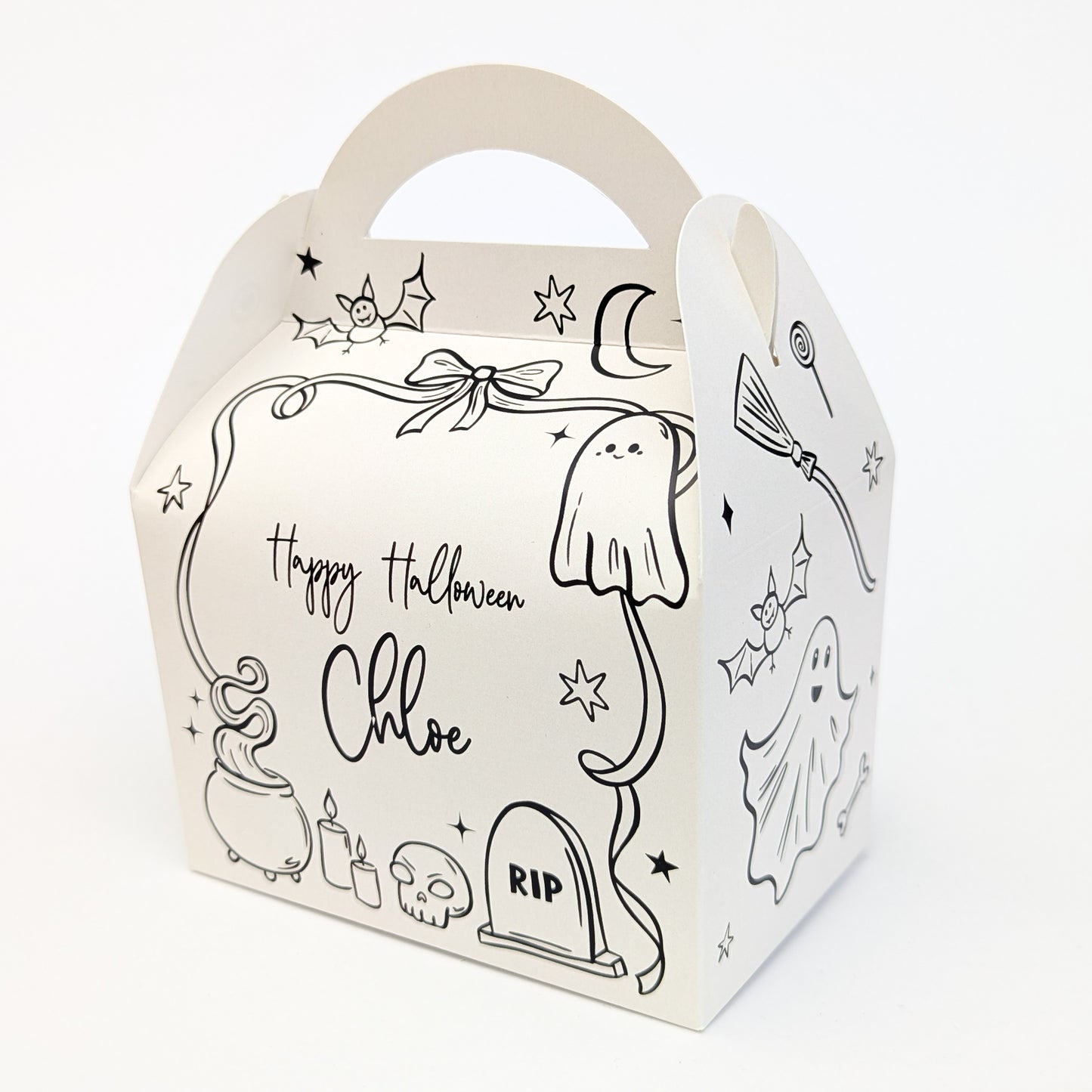 HALLOWEEN Whimsical Whimsy Illustrations  Personalised Children’s Party Box Gift Bag Favour