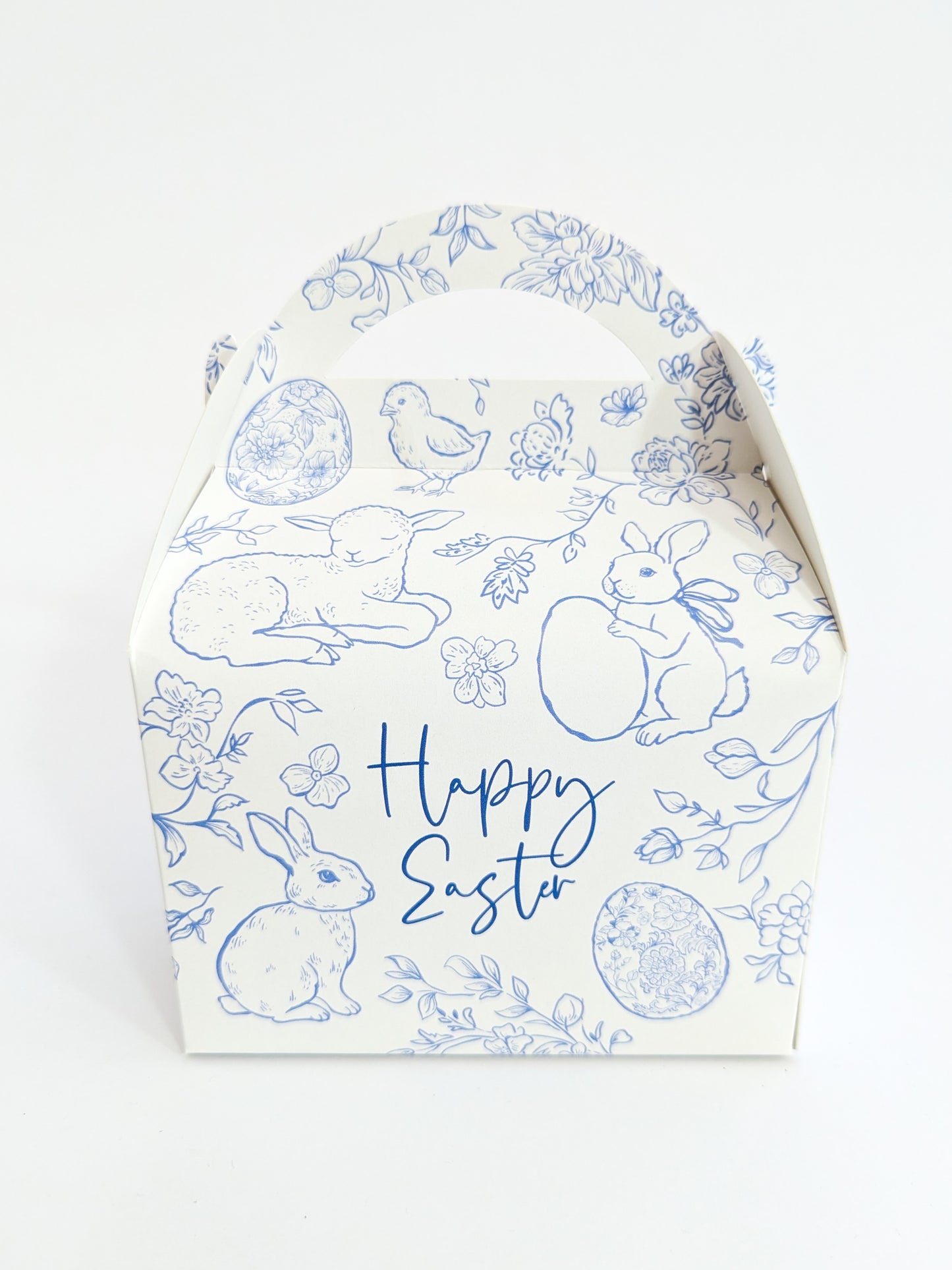 Personalised Easter Toile Treat Bags Favour Boxes in multiple colours