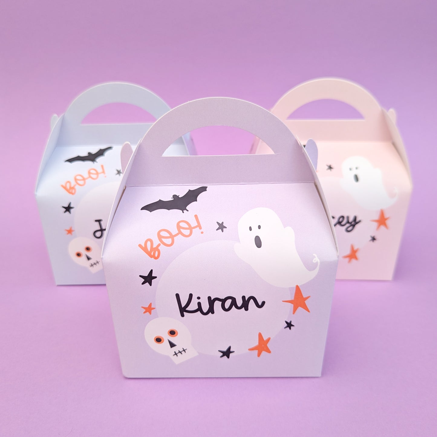 HALLOWEEN Cute Pastel Personalised Children’s Party Box Gift Bag Favour
