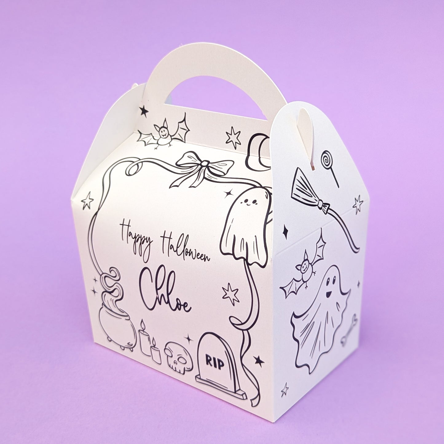 HALLOWEEN Whimsical Whimsy Illustrations  Personalised Children’s Party Box Gift Bag Favour