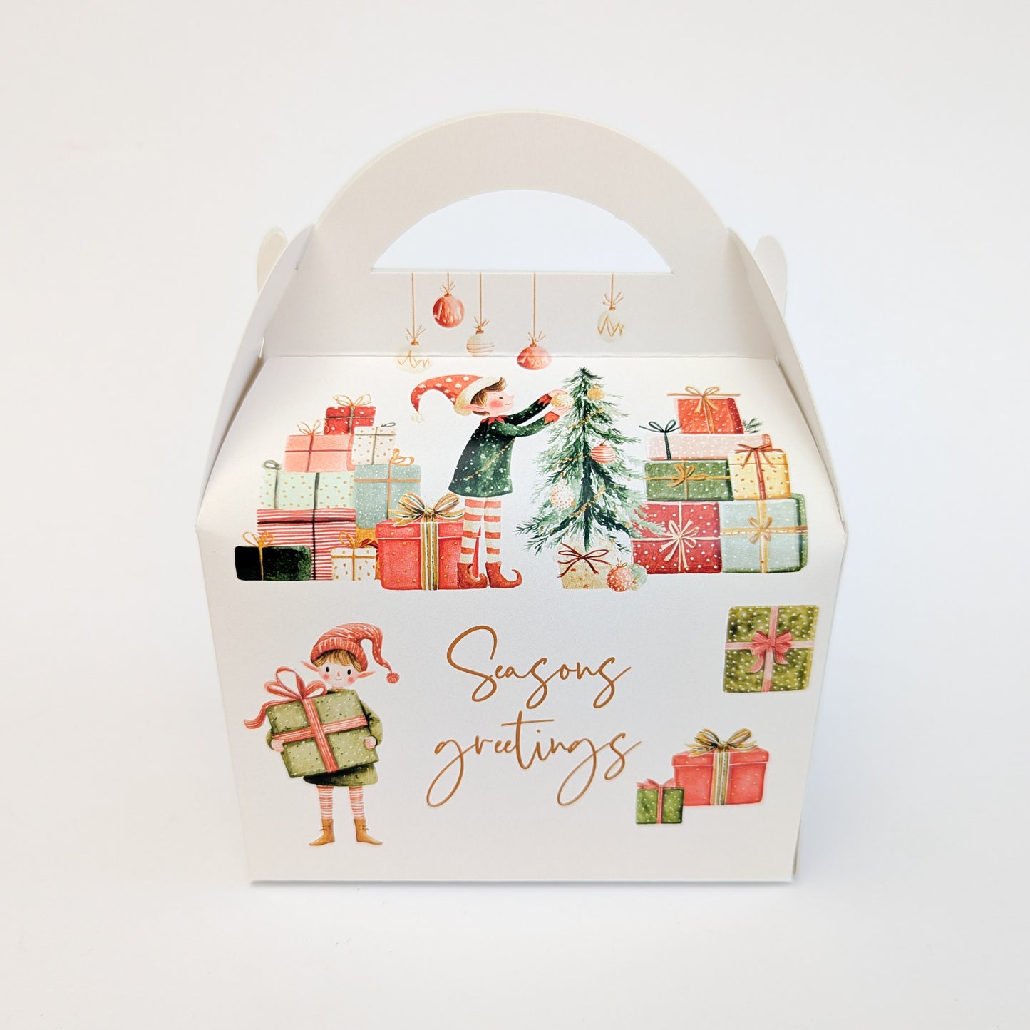 Personalised Christmas Winter Village Santa Elves Cracker Winter Wonderland Treat Box