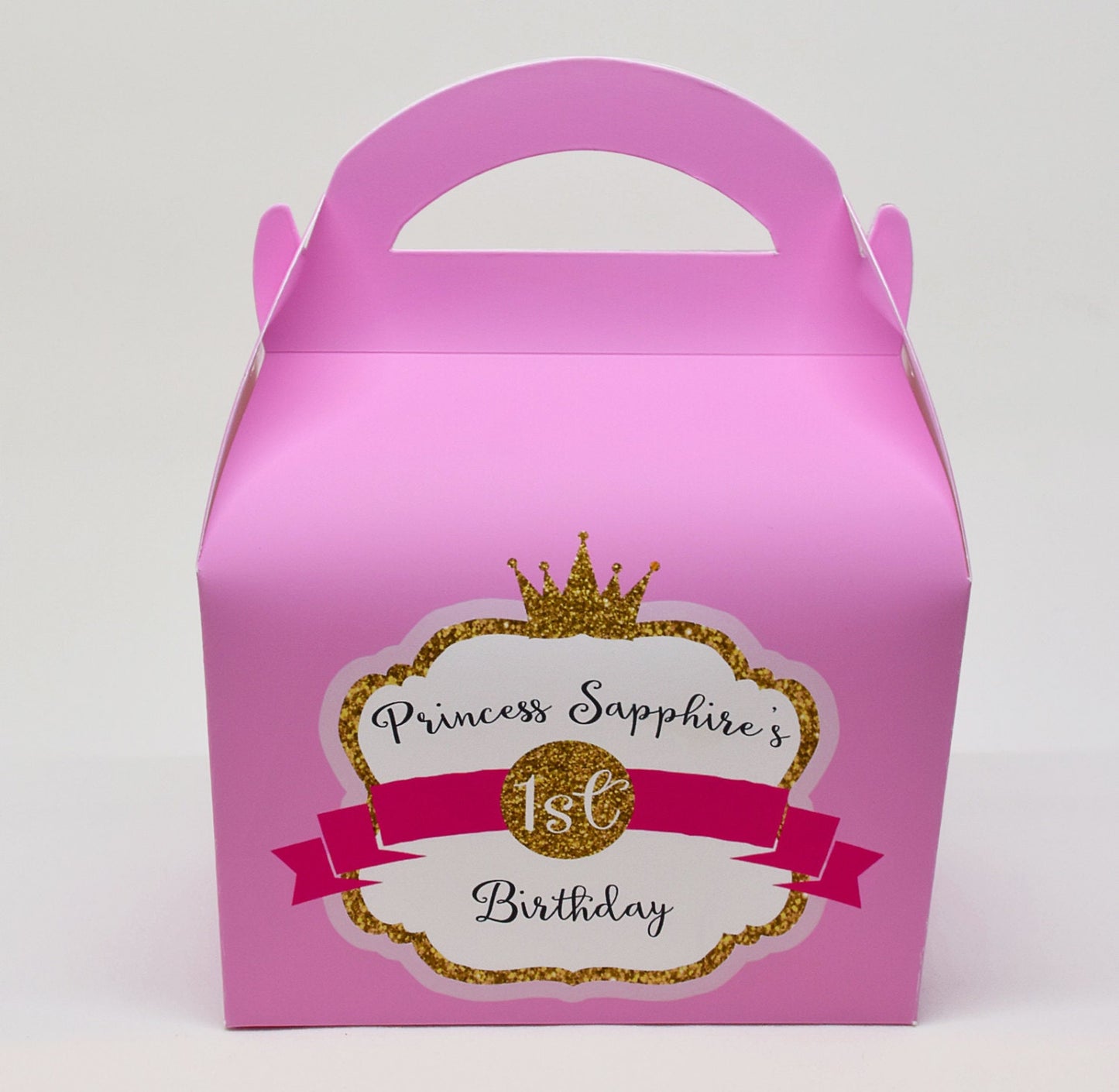 Customisable Princess Glitter Personalised Children’s Party Box Gift Bag Favour