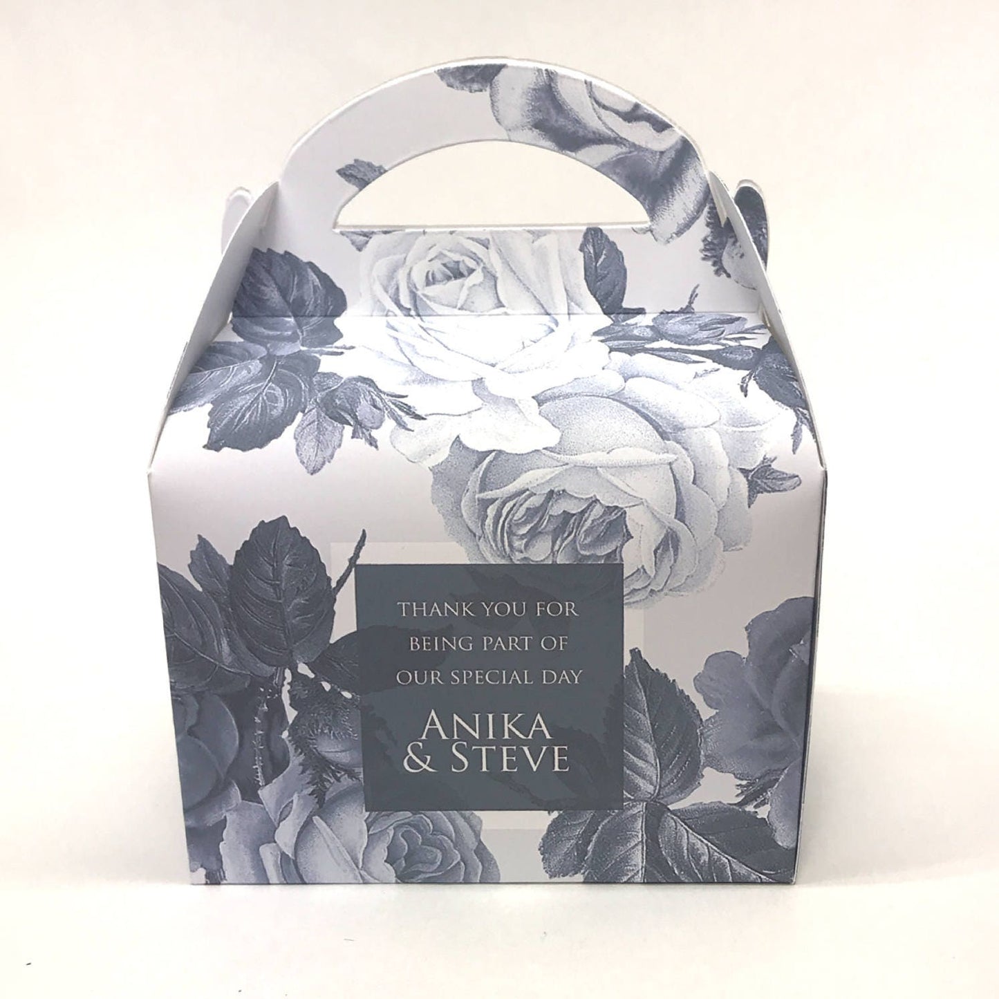 WEDDING Personalised Vintage Rose Floral Wedding Favour Boxes Hen Party Bridal Shower Gift Box