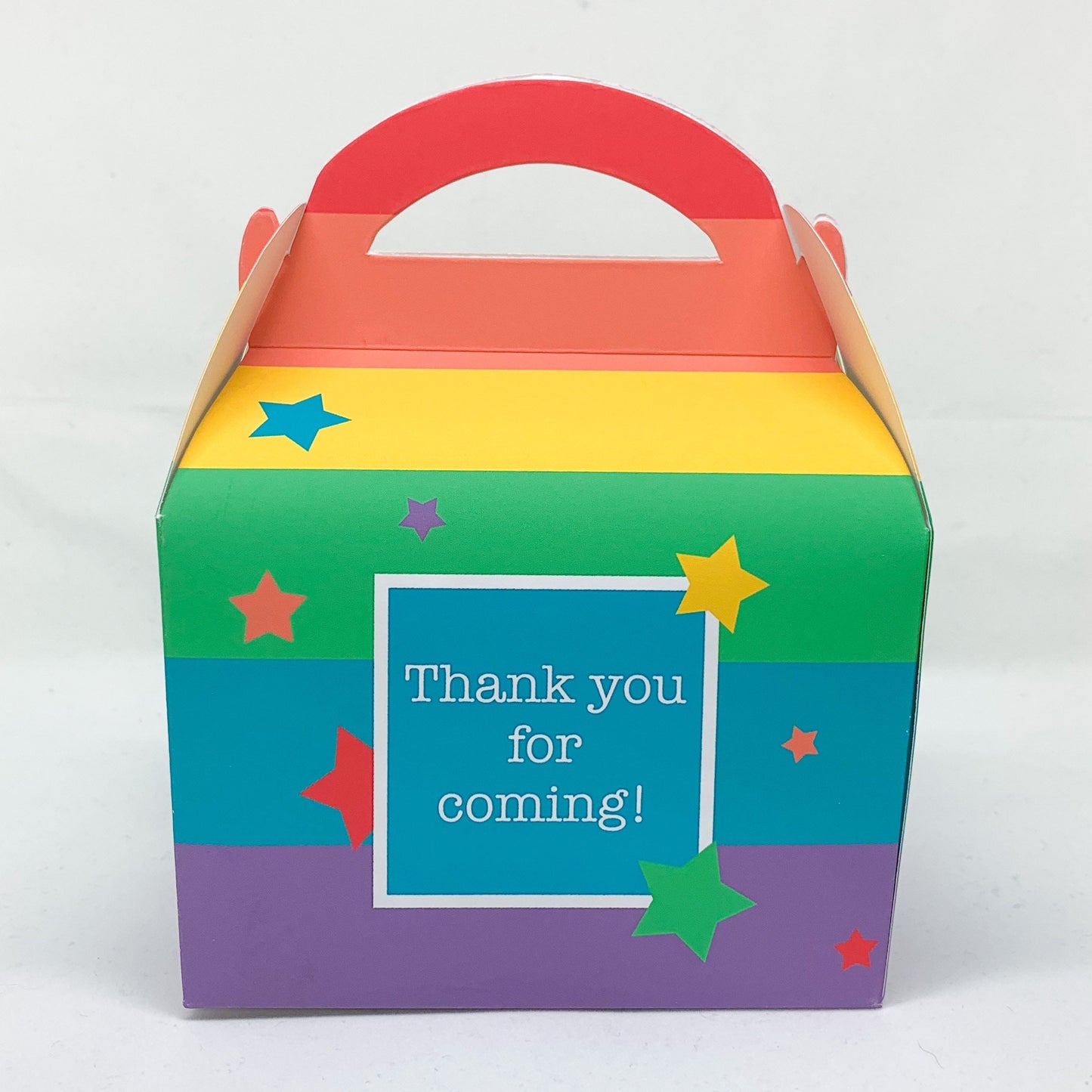 Bright rainbow unisex Personalised Children’s Party Box Gift Bag Favour