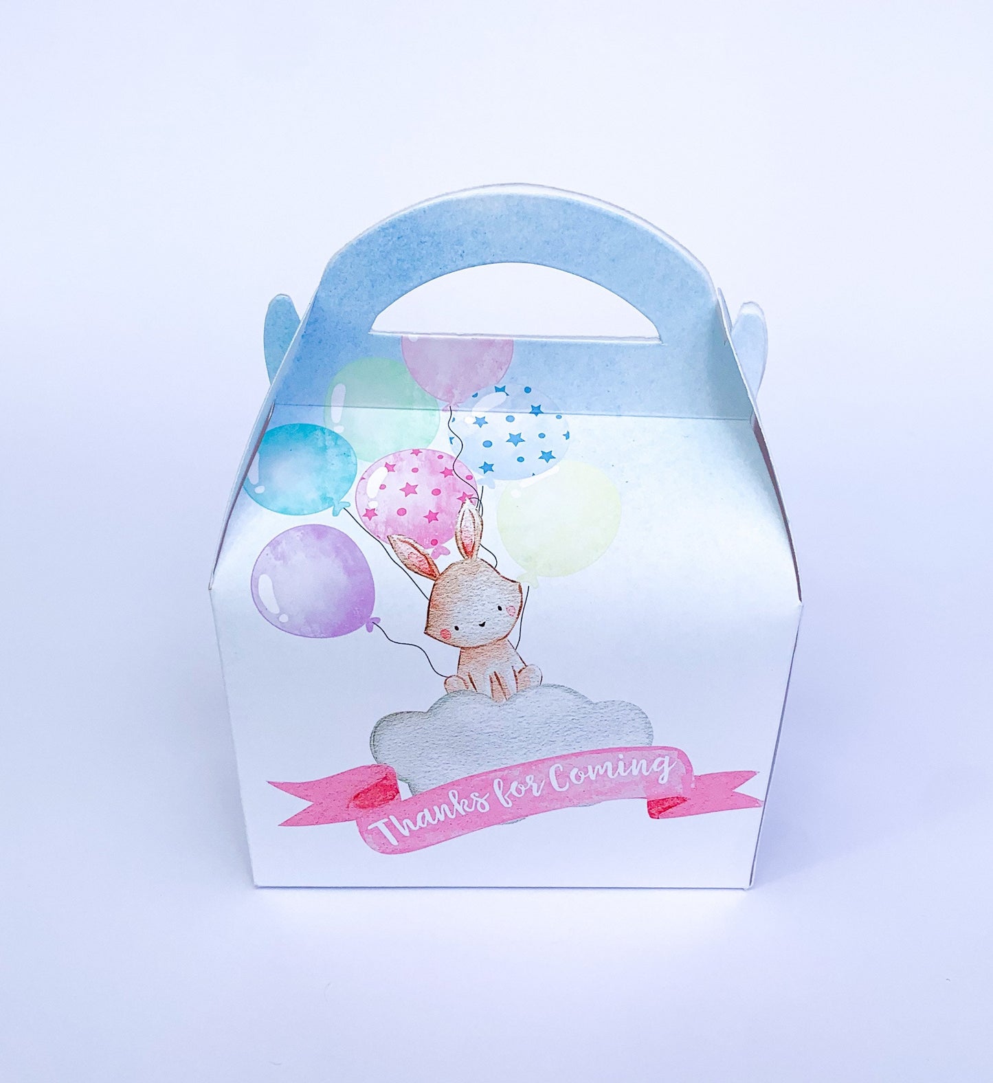 Watercolour pastel balloons Personalised Children’s Party Box Gift Bag Favour