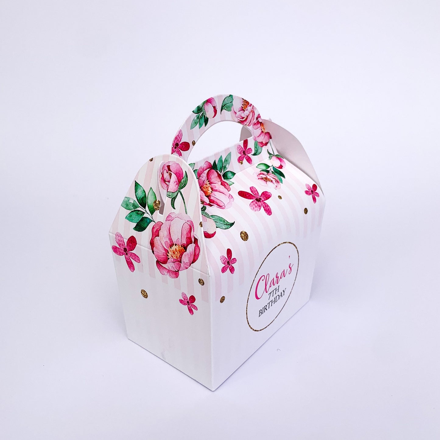 Pink Floral Bridal Shower Hen Party Wedding Children's Gift Treat Box favour