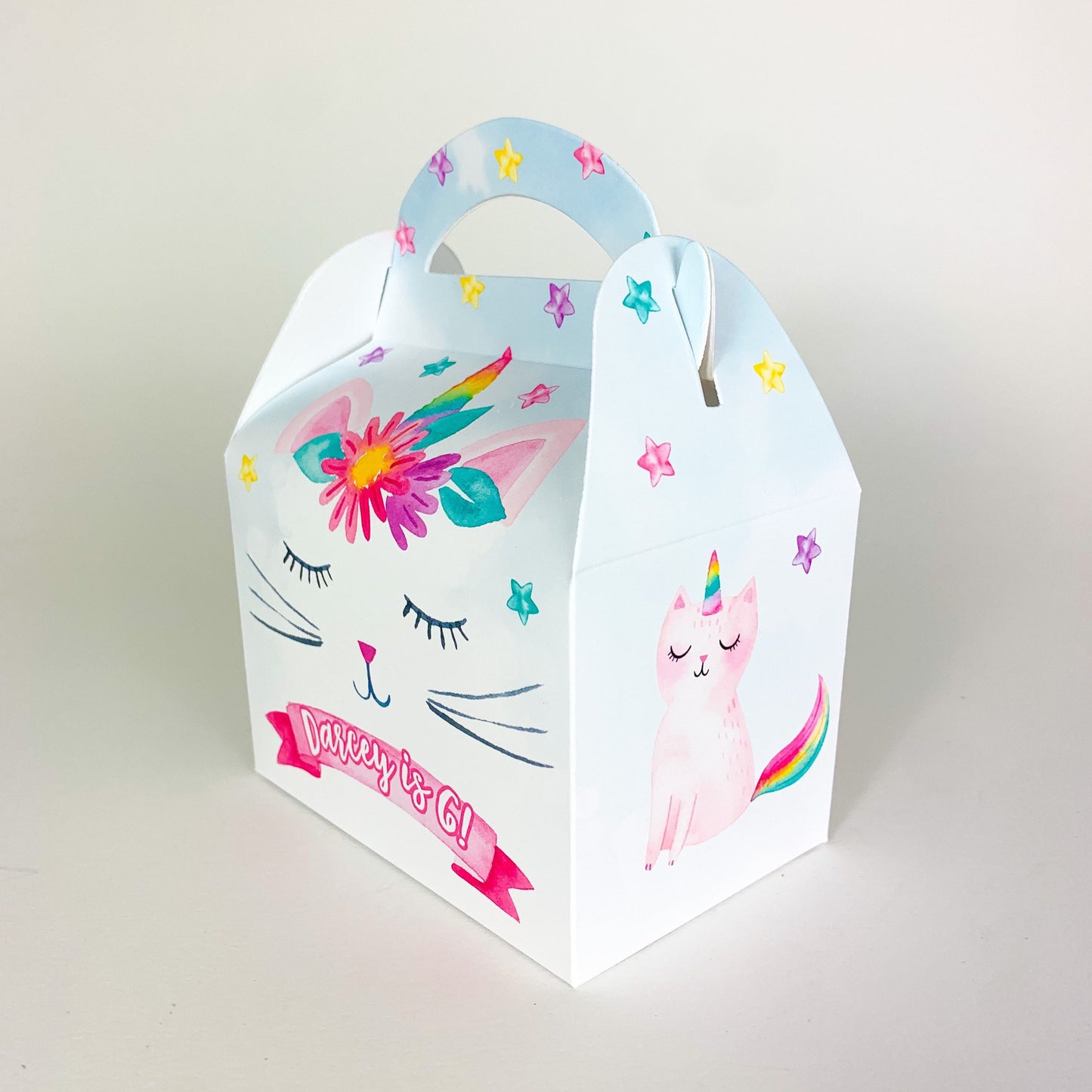 Caticorns Kittycorns Personalised Children’s Party Box Gift Bag Favour