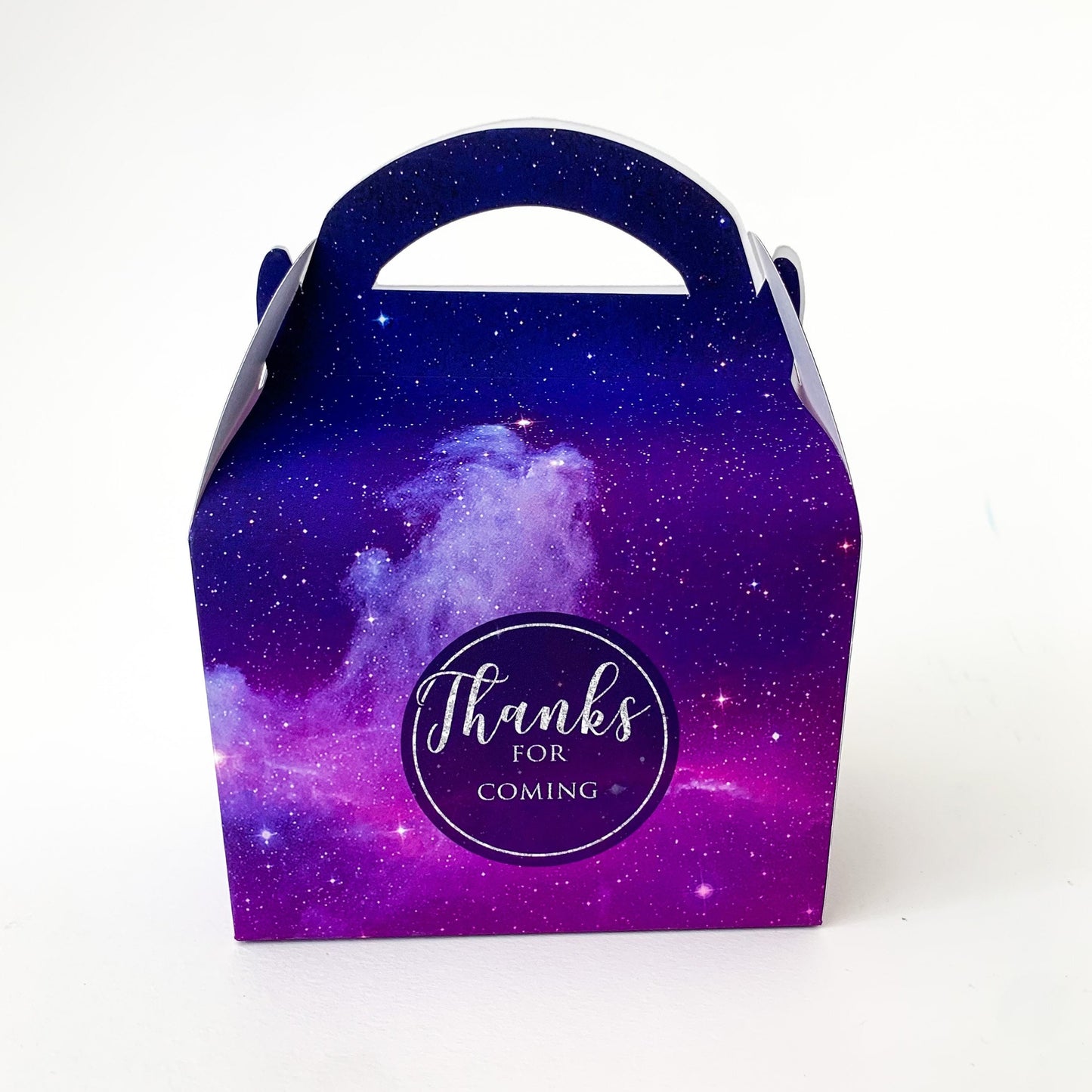 Space rockets galaxy Personalised Children’s Party Box Gift Bag Favour