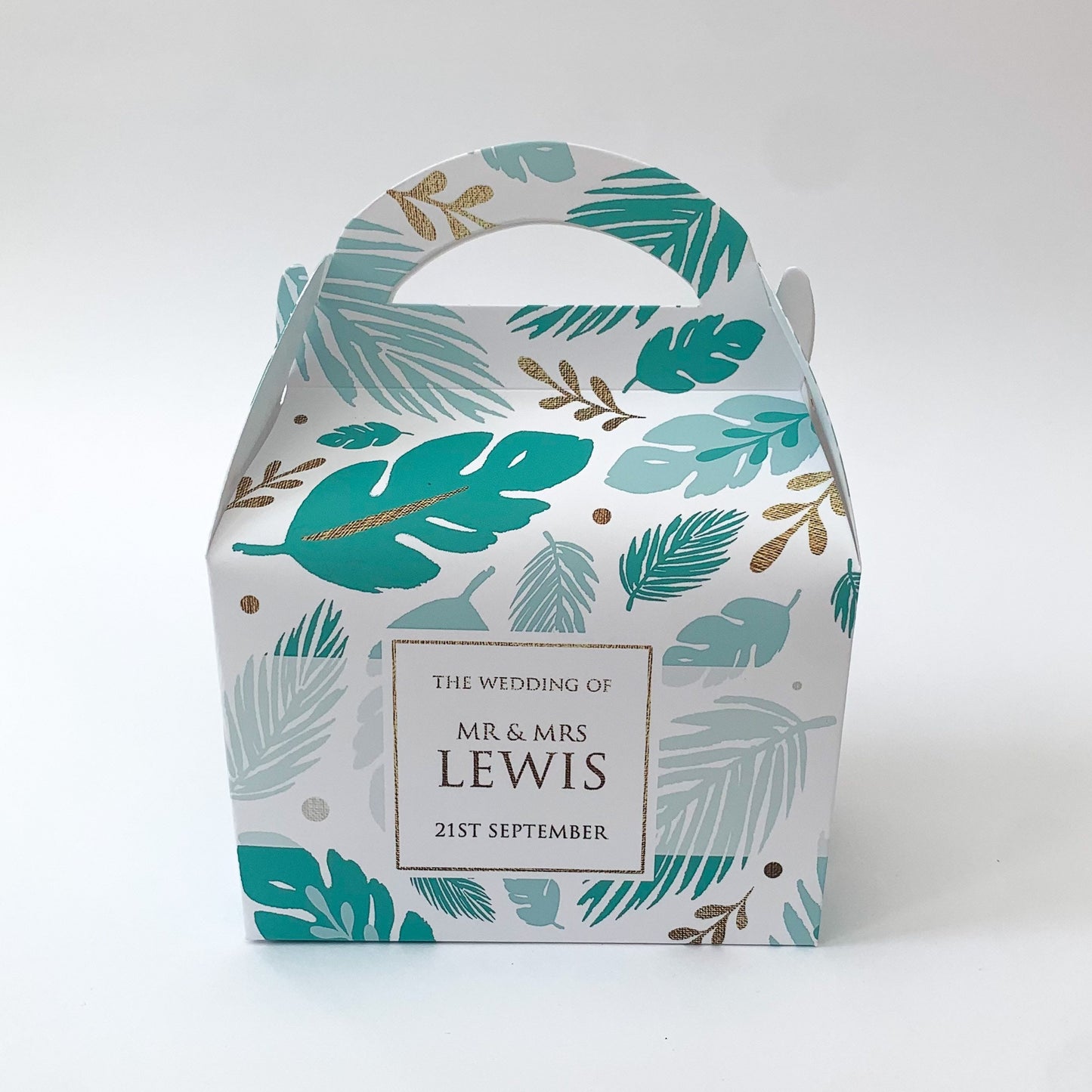 Leaves Personalised Party Favour Gift Box Bridal Baby Shower Hen Do Wedding Celebration