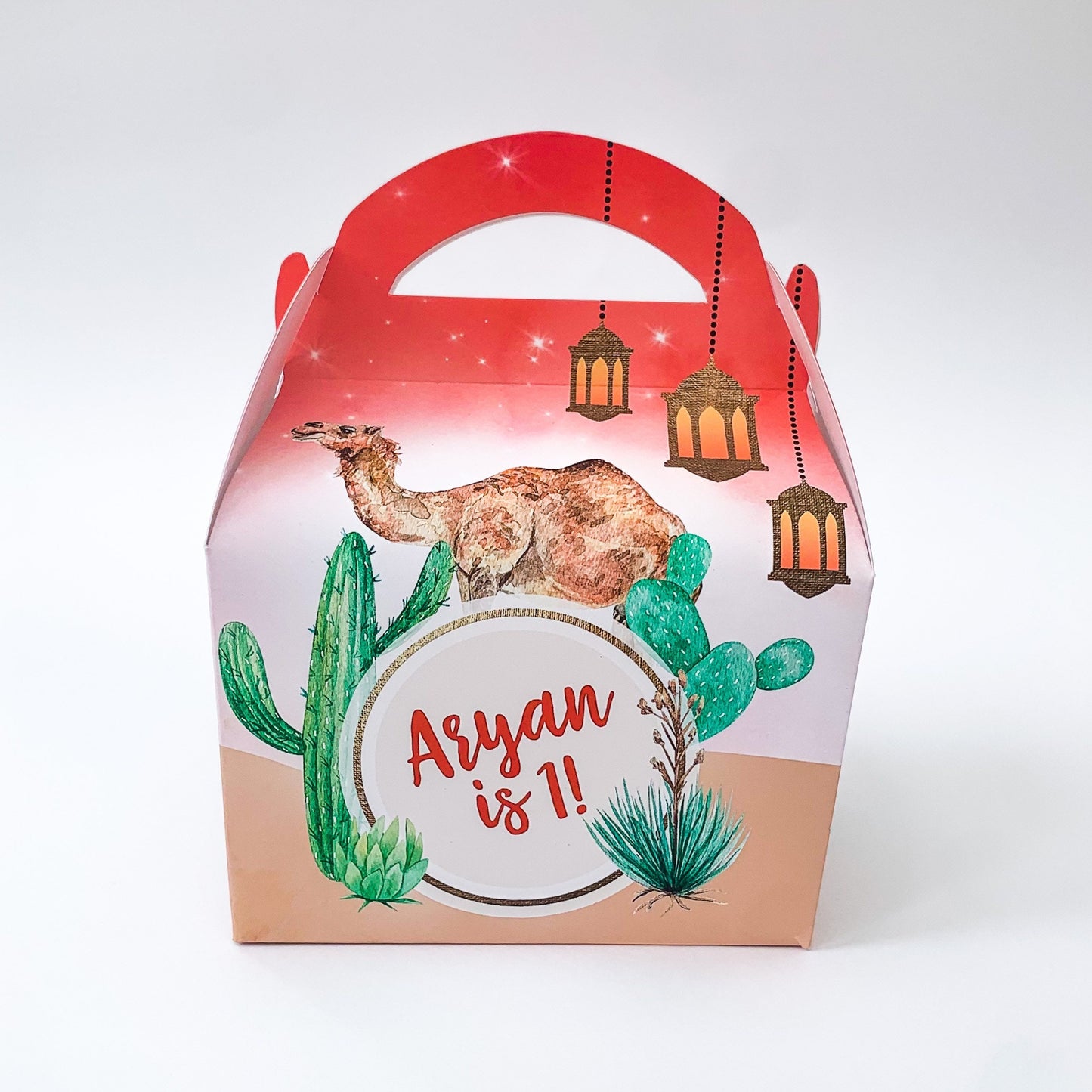 Arabian nights desert Sahara Personalised Children’s Party Box Gift Bag Favour