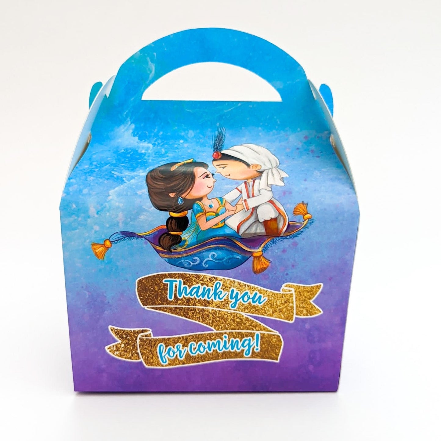 Aladdin Inspired Watercolour Personalised Children’s Party Treat Box