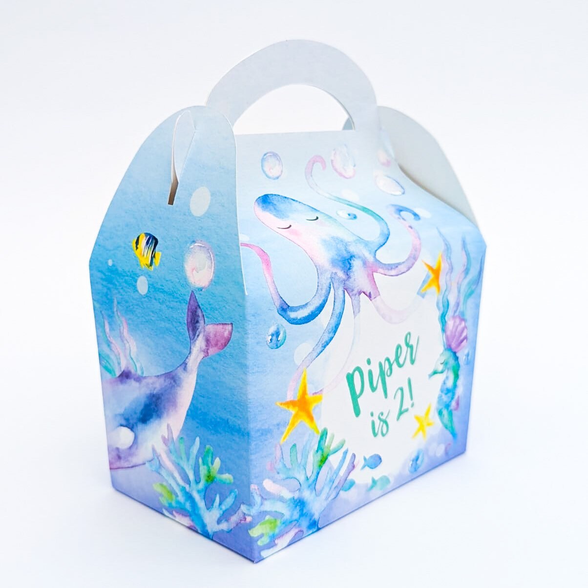 Under the Sea Seaside Ocean Underwater Personalised Children’s Party Box Gift Bag Favour