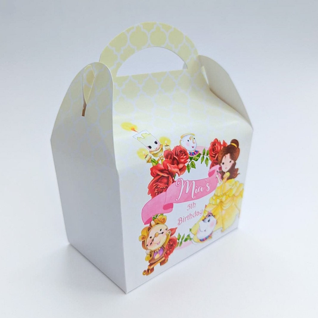 Beauty and the Beast Personalised Children’s Party Box Gift Bag Favour