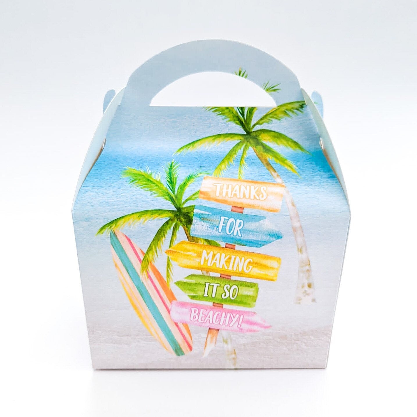 Beach Days Seaside Ocean Tropical Personalised Children’s Party Box Gift Bag Favour